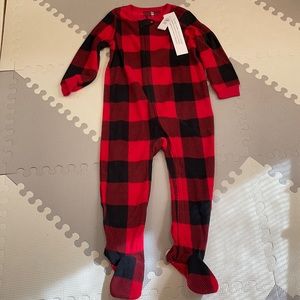 NWT BabyGap Buffalo plaid fleece zipper footie (3T)